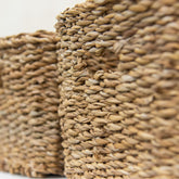 Cesto de Palha Decorativo Retangular 28x22x20cm Cesto Organizador Tyft Yoi Marrom